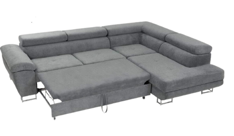 AMARO CORNER SOFAEBED FABRIC – GREY
