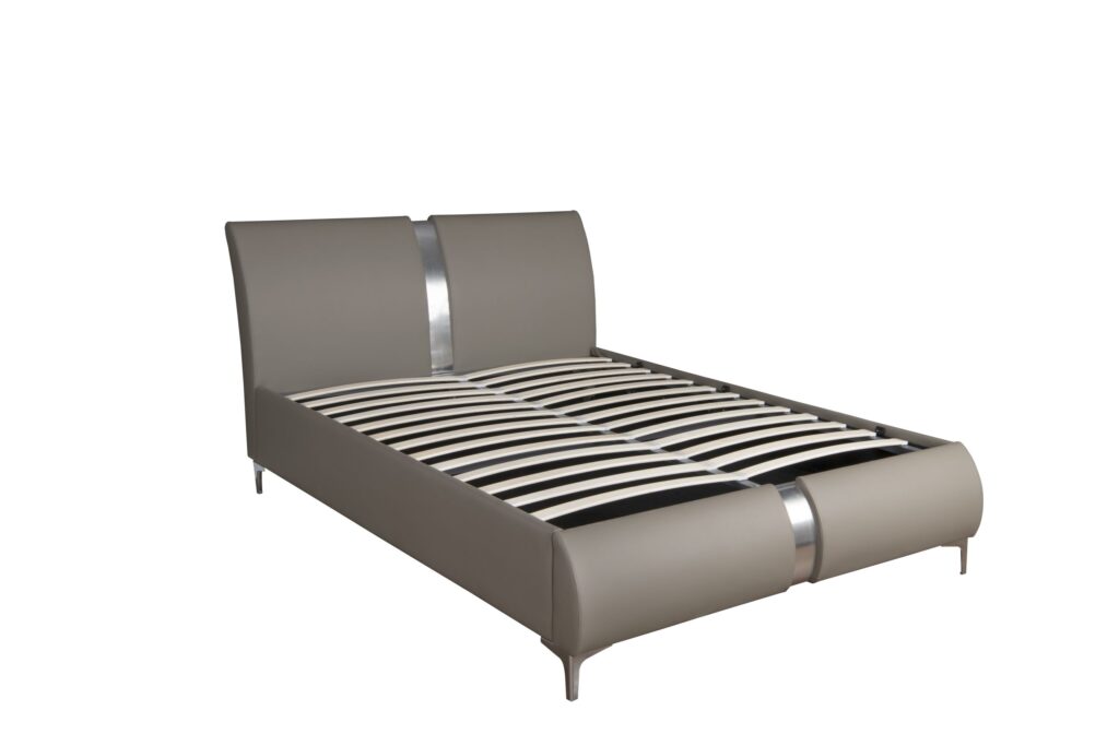 Ariana Ottoman Storage Taupe PU Bed Frame