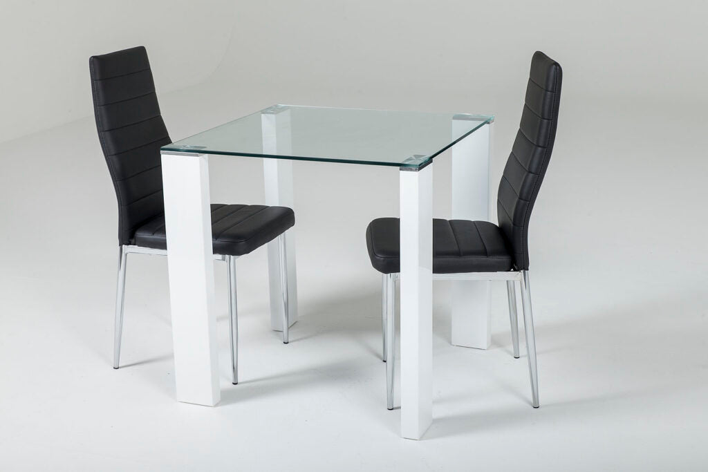 Savona Honeymoon Table With Torino Black Chairs