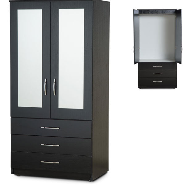 2 Door, 3 Drawers Gents Wardrobe With Mirror