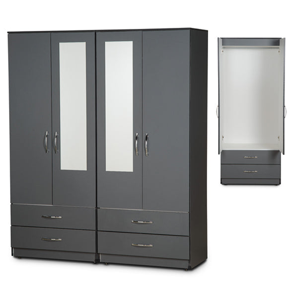4 Door Gents Wardrobe With Mirror