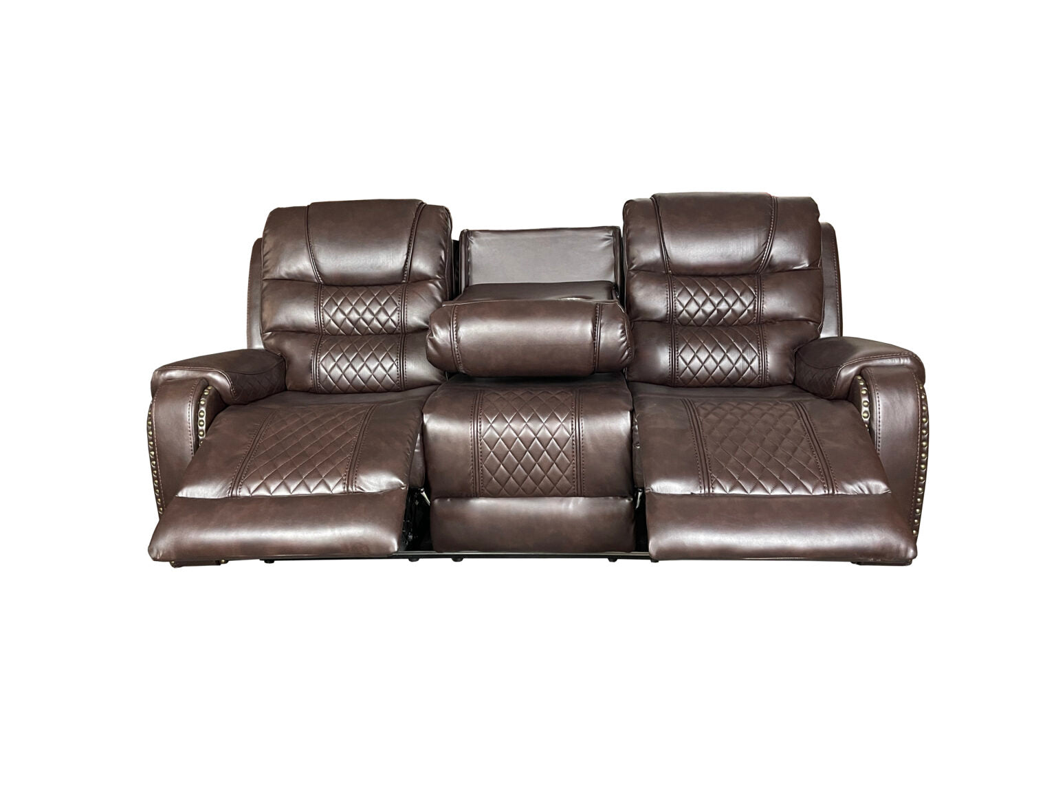 Alaska 3+2 Recliner Leather Aire Sofa Set – Black, Brown, and Grey