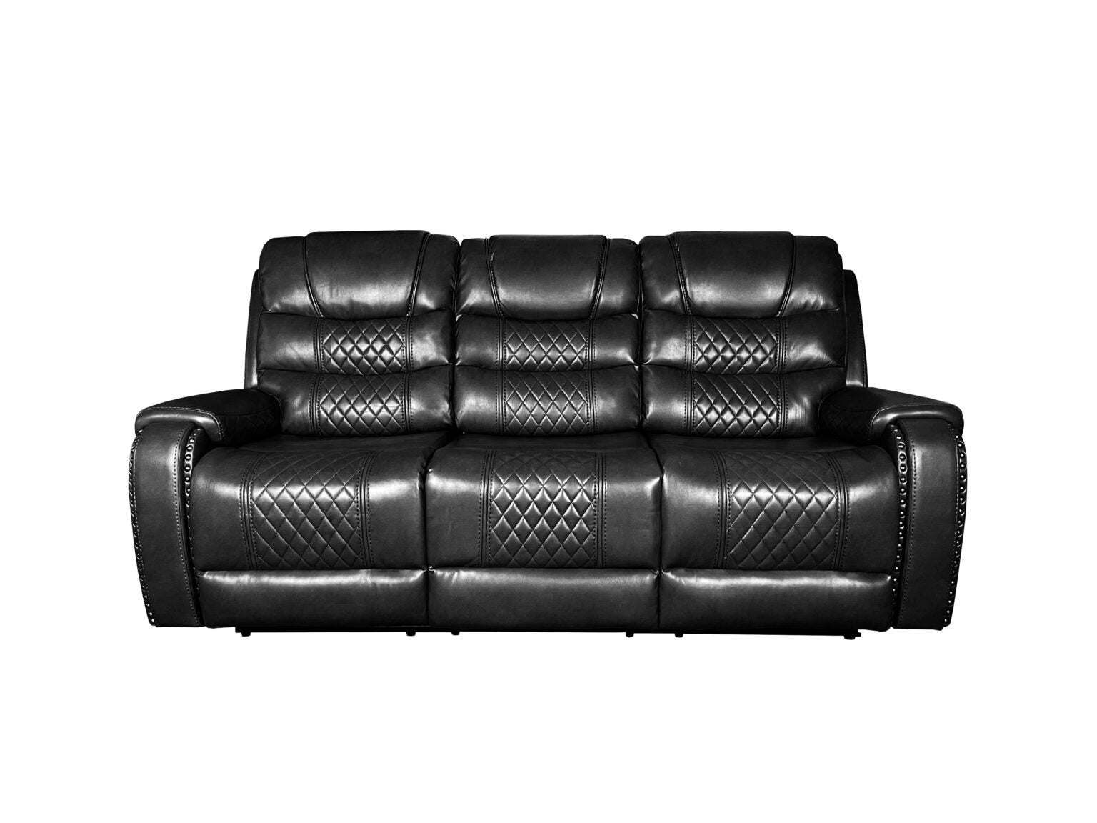 Alaska 3+2 Recliner Leather Aire Sofa Set – Black, Brown, and Grey