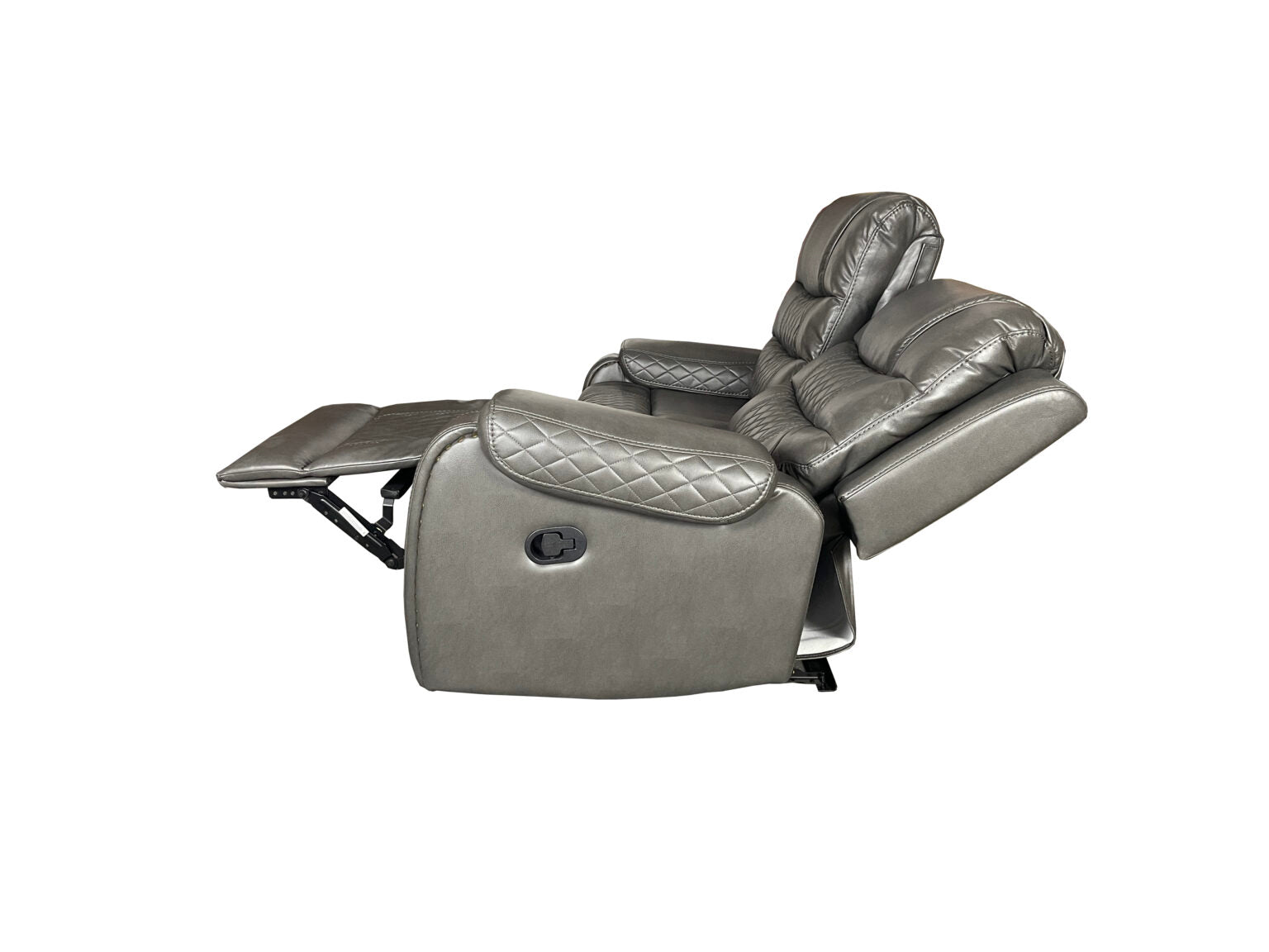 Alaska 3+2 Recliner Leather Aire Sofa Set – Black, Brown, and Grey