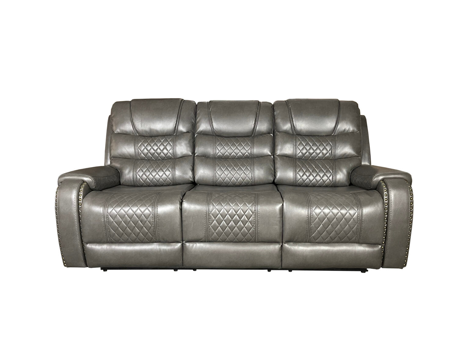 Alaska 3+2 Recliner Leather Aire Sofa Set – Black, Brown, and Grey