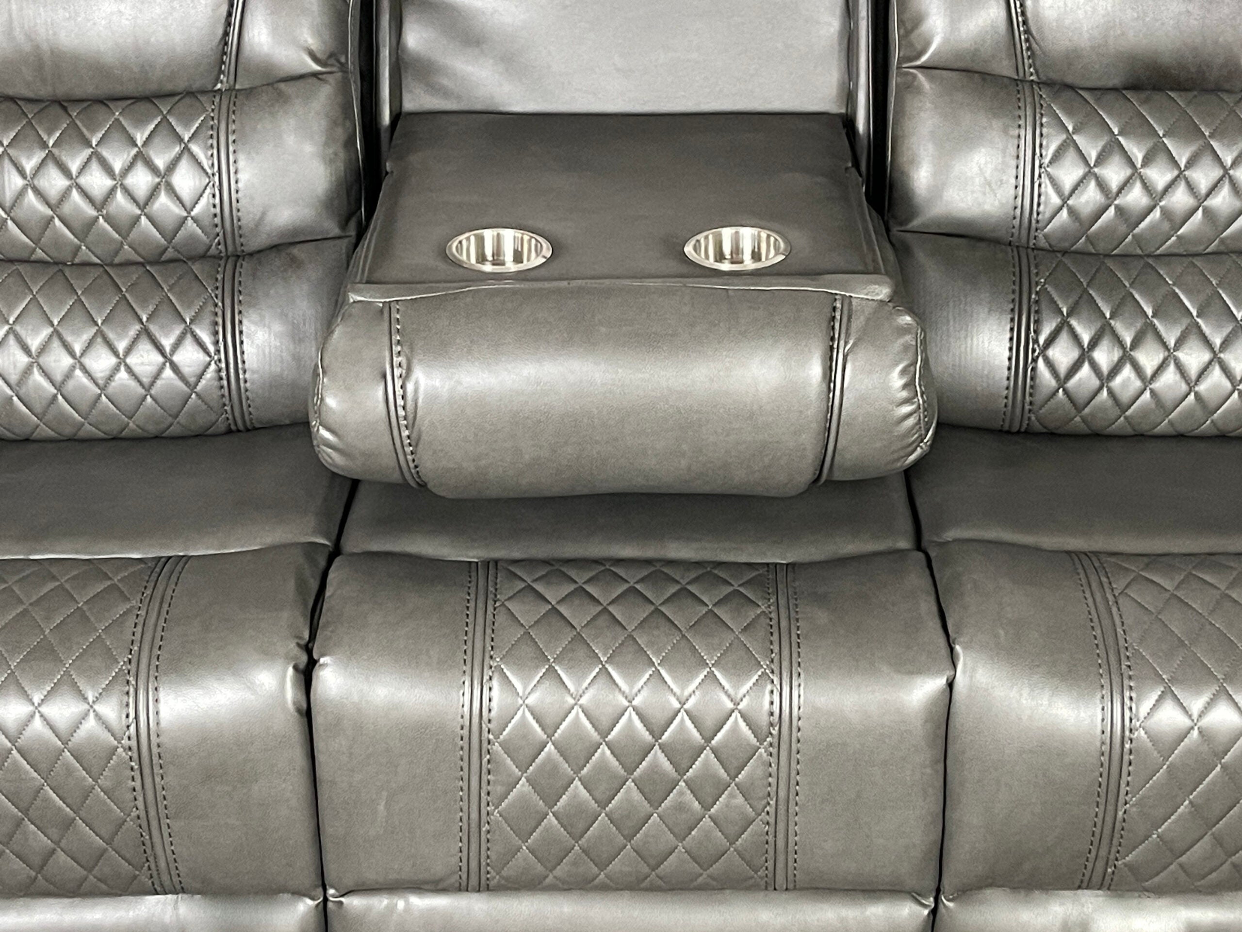 Alaska 3+2 Recliner Leather Aire Sofa Set – Black, Brown, and Grey