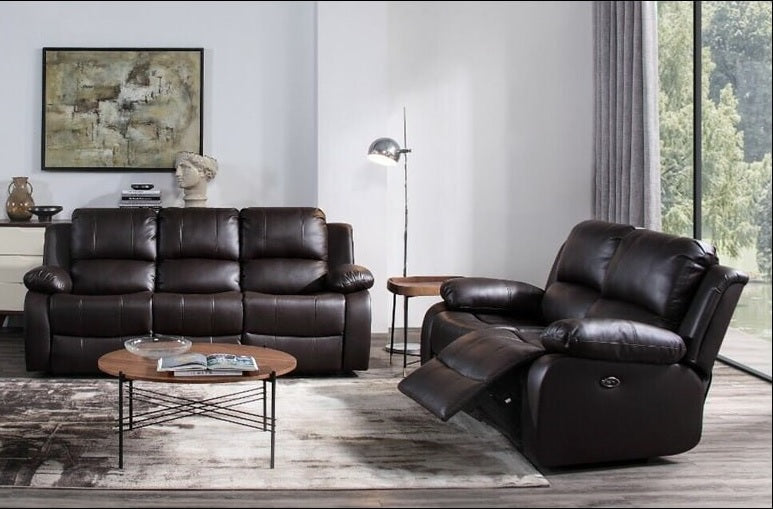 VALENCIA 3+2 RECLINER LEATHER AIRE SOFA – CHOCOLATE