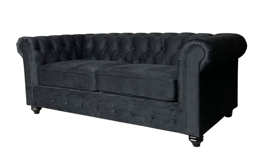 CHESTERFIELD 3+2 FABRIC – BLACK