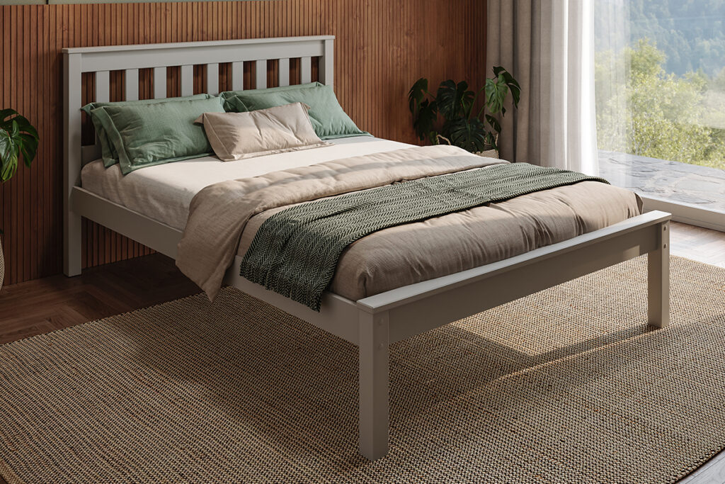 Grey Mission Bed Frame - Wooden