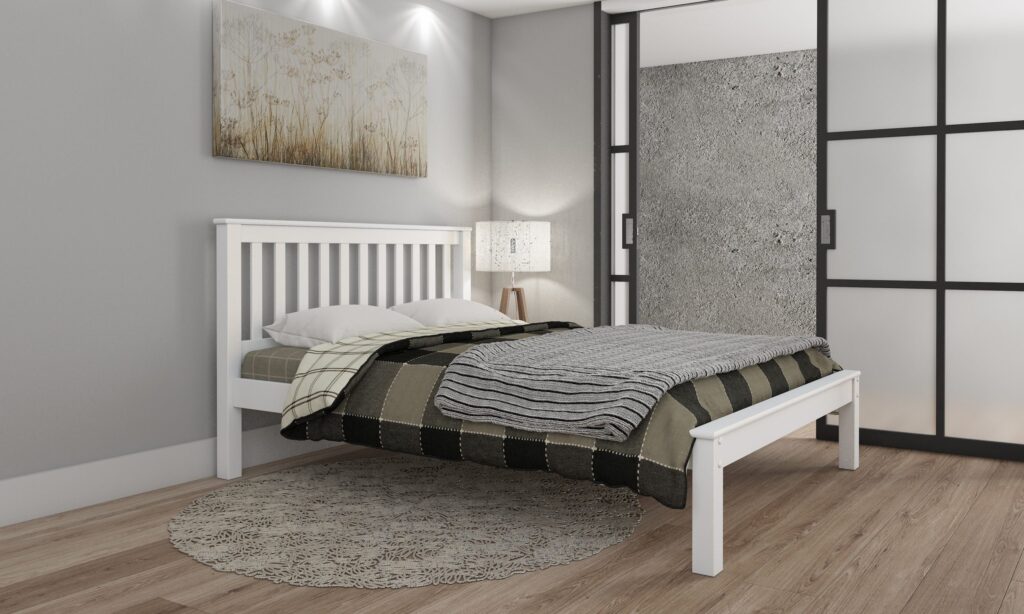 White Mission Bed Wooden - Best Selling