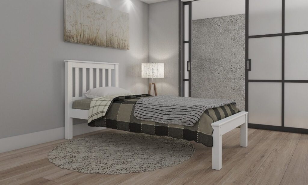 White Mission Bed Wooden - Best Selling