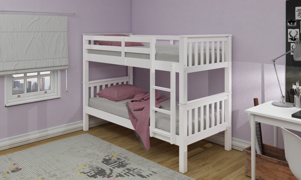 Mission White Bunk Bed Wooden - For Adult and Children
