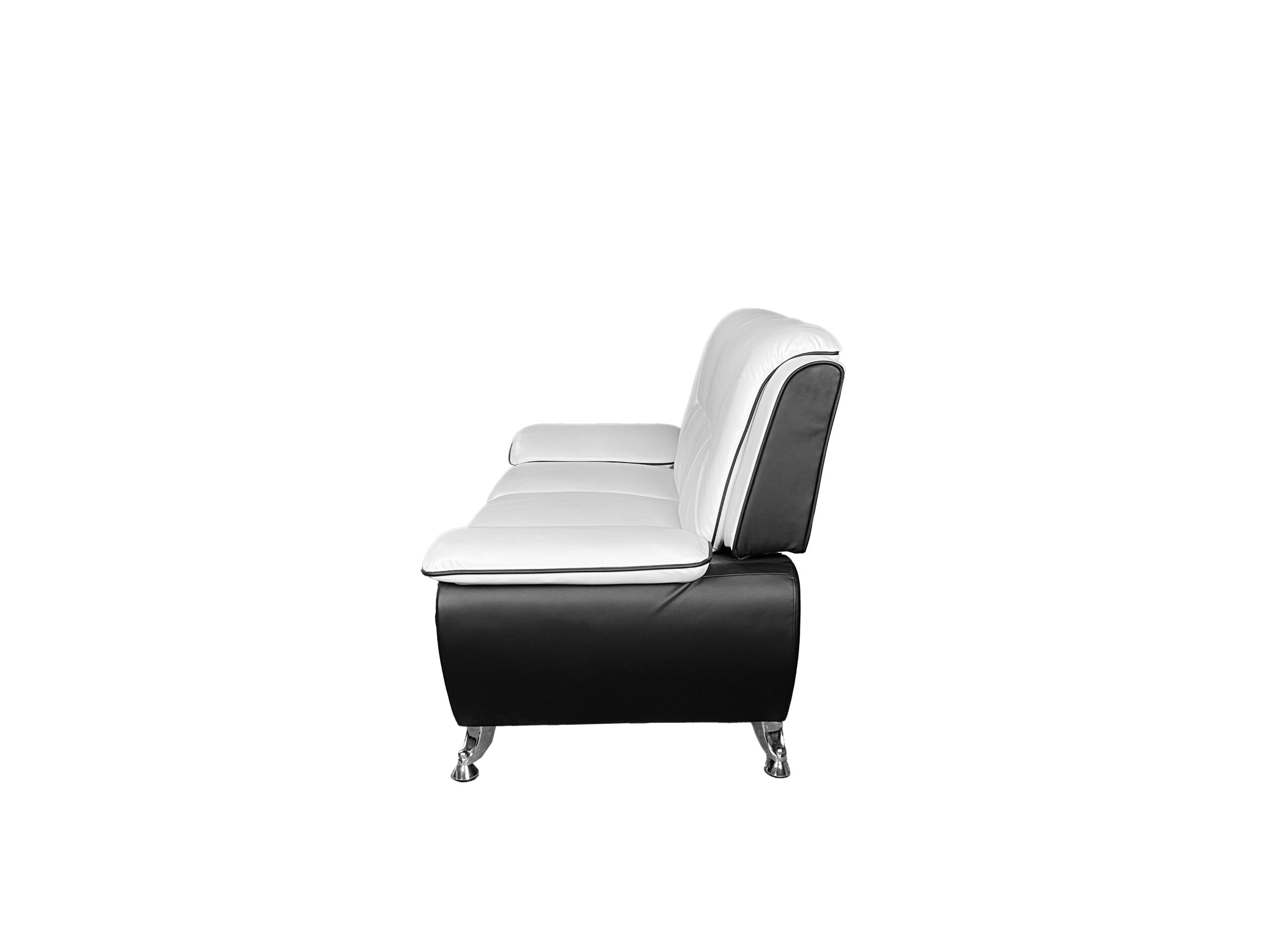 SHIRAZ 3+2 LEATHER SOFA SET – WHITE/BLACK