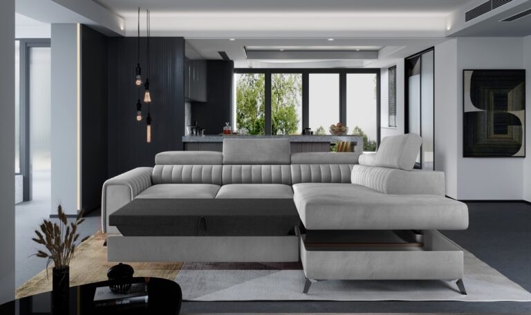 Laurence Corner Sofabed – Plush Velvet  Left & Right Hand