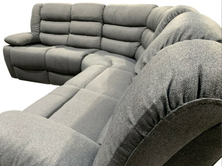 SORRENTO CORNER RECLINER FABRIC SOFA WITH CUPHOLDER – GREY