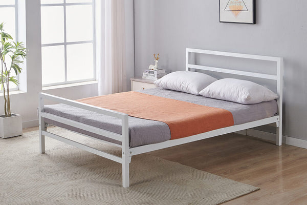 White City Block Metal Bed Frame - Reinforced Strong Mesh Base