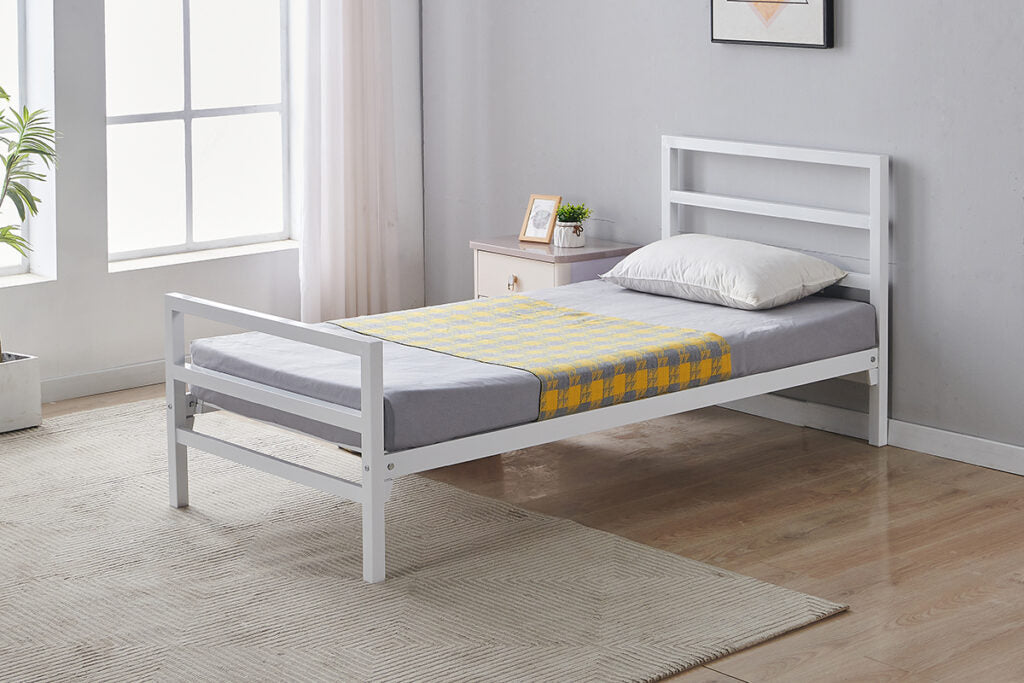 White City Block Metal Bed Frame - Reinforced Strong Mesh Base