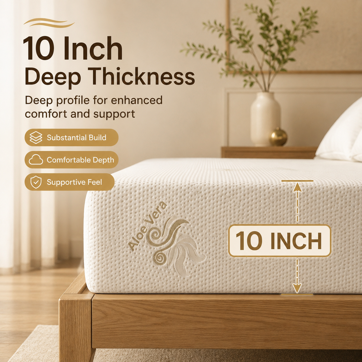 Hybrid Aloe Vera Firm Back Support Ortho Mattress – 10 Inch | 33 Density Foam | Handmade in UK