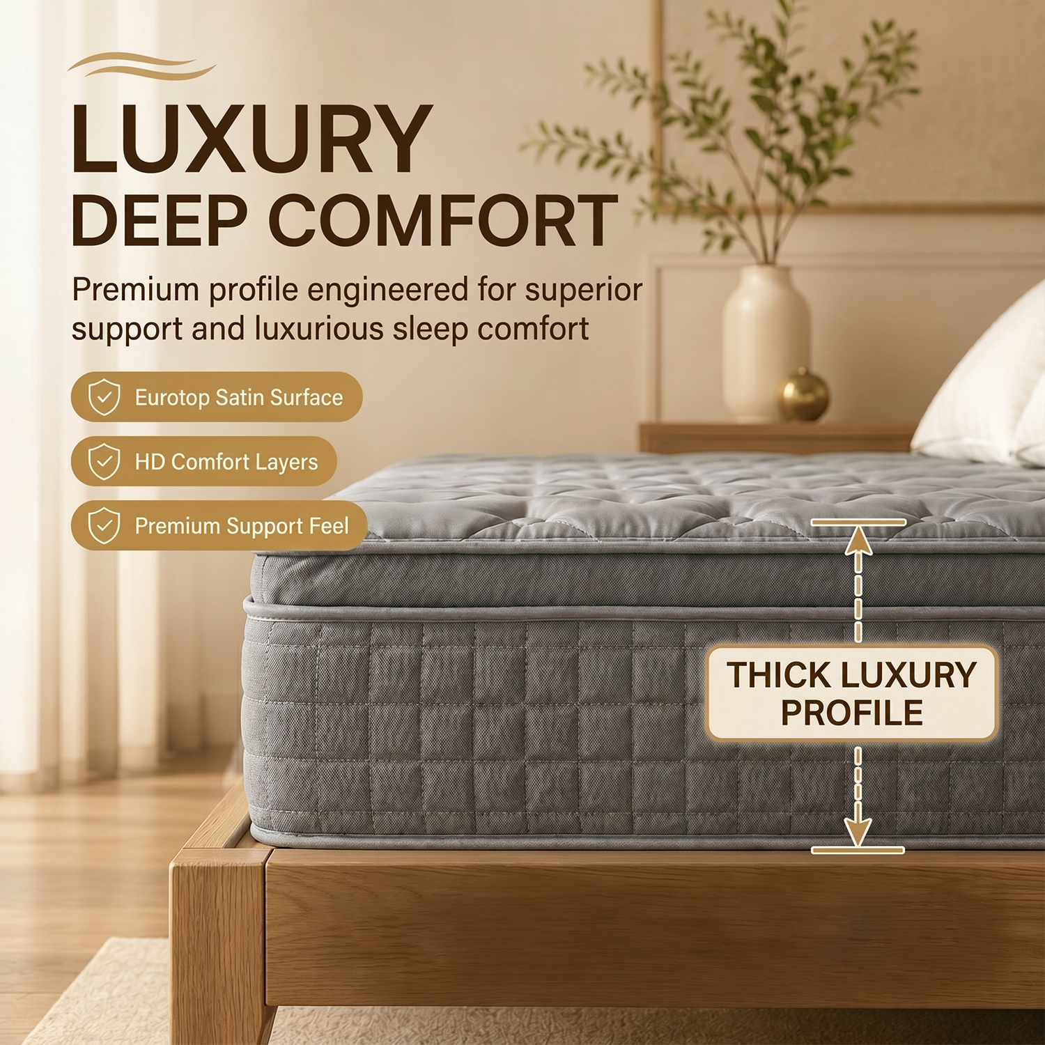 Laurel Natural PosturaFlex Orthopaedic Mattress – 2500 Pocket Springs & Natural Wool Comfort