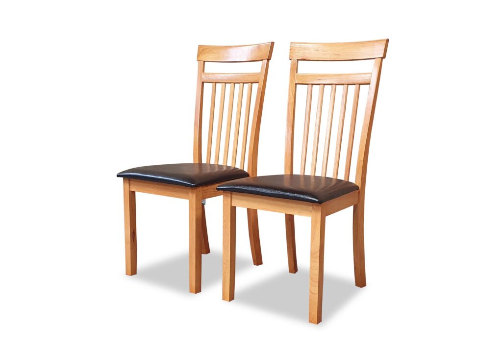 Shaker Beech Chair Brown PU Seat