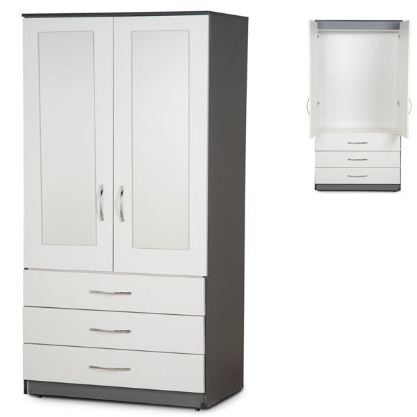 2 Door, 3 Drawers Gents Wardrobe With Mirror