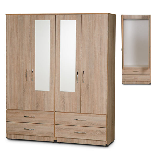 4 Door Gents Wardrobe With Mirror