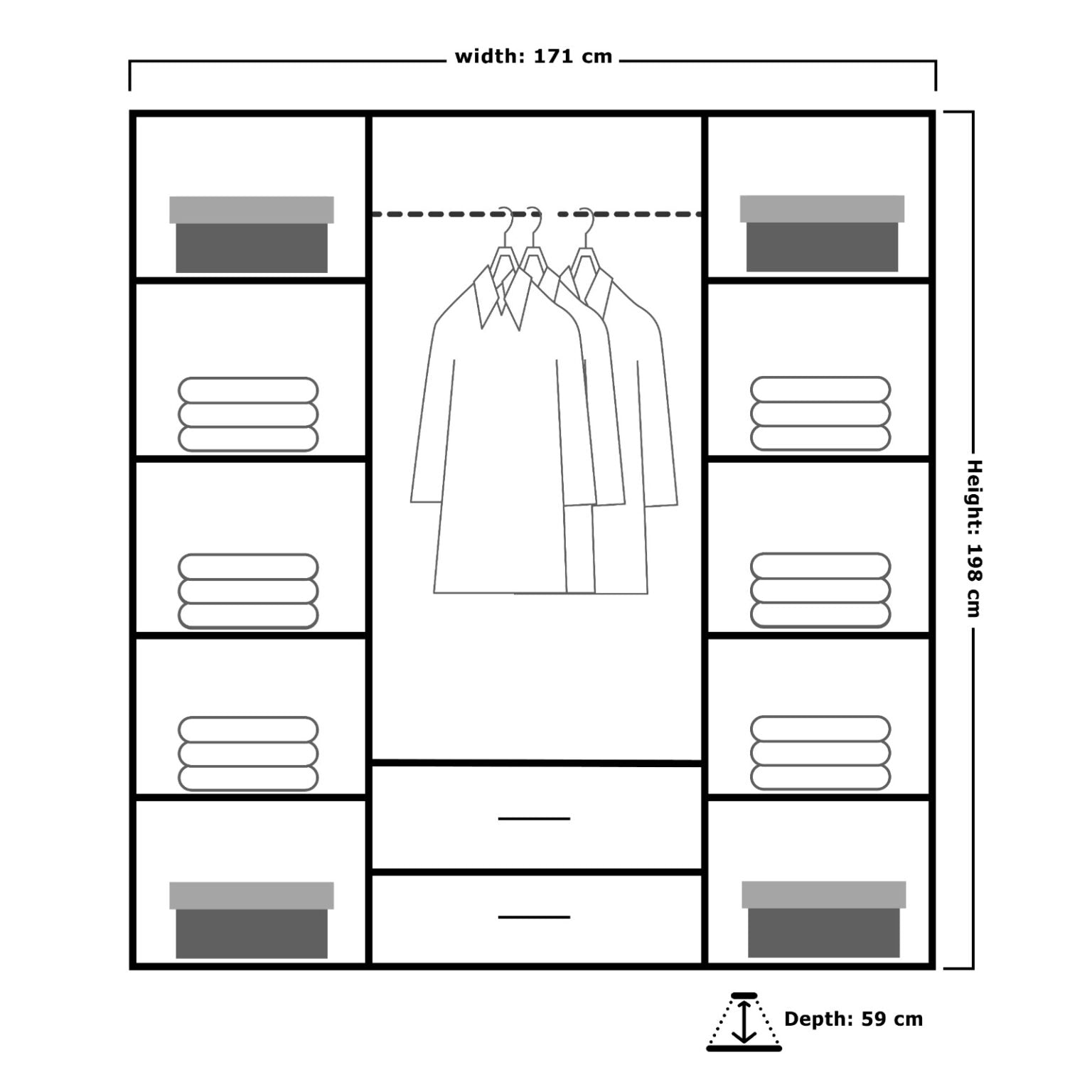 LONDON 4 DOOR WARDROBE