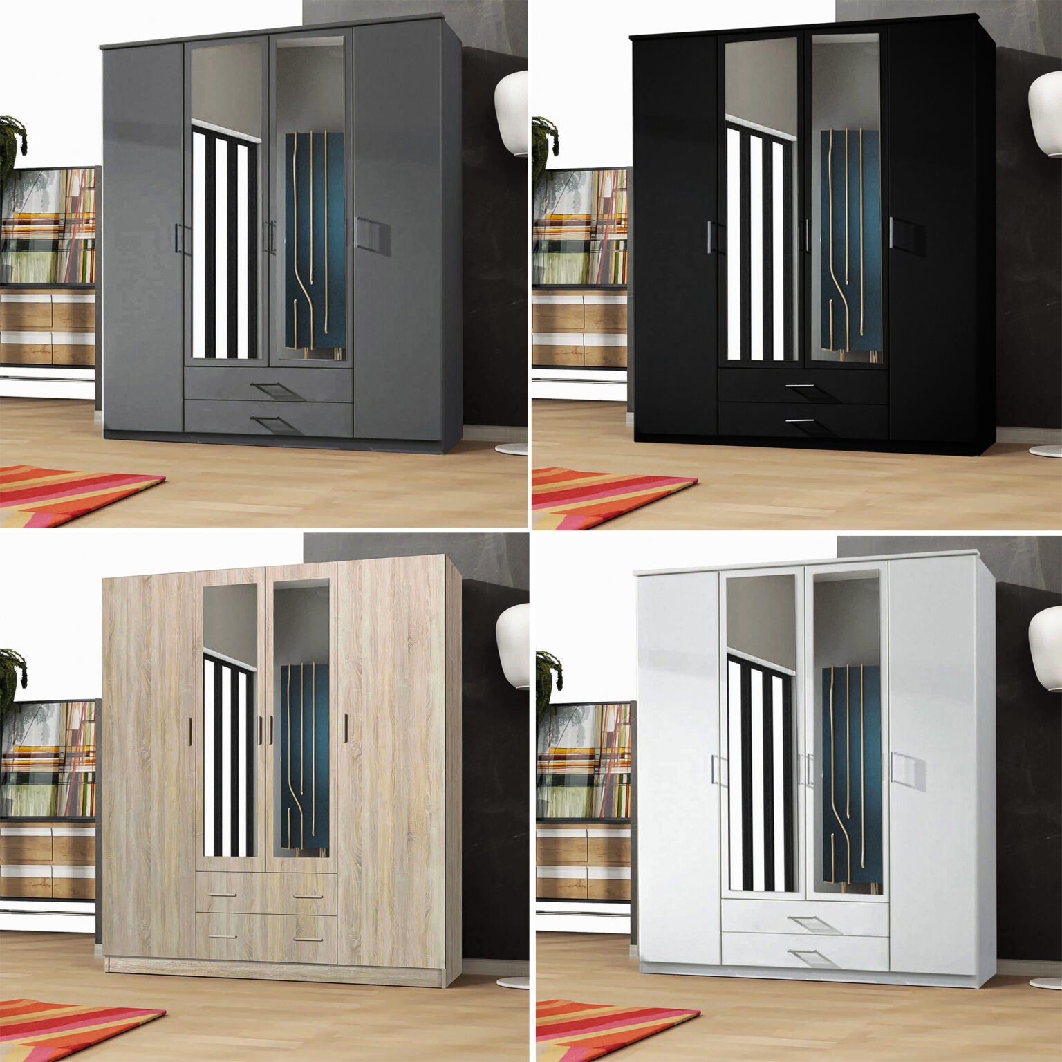 LONDON 4 DOOR WARDROBE