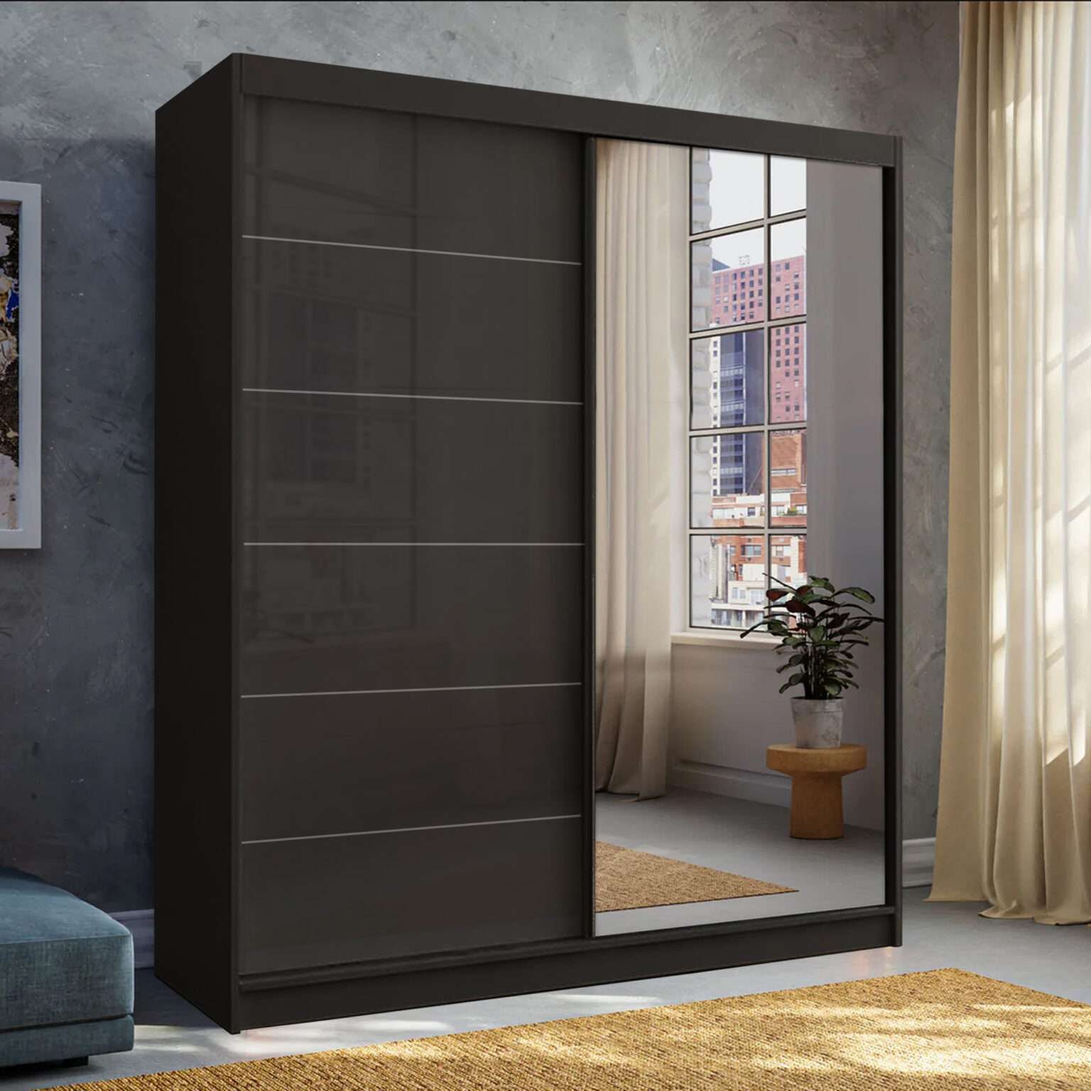 Infinity High Gloss Sliding Wardrobe