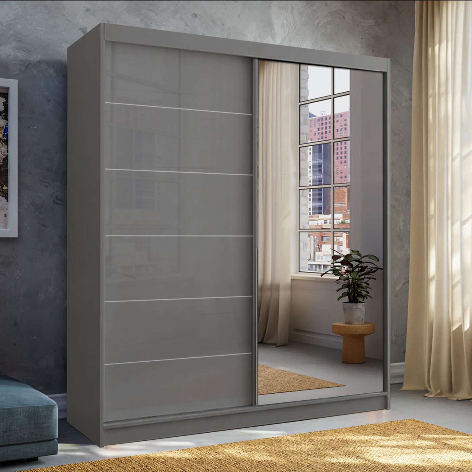 Infinity High Gloss Sliding Wardrobe