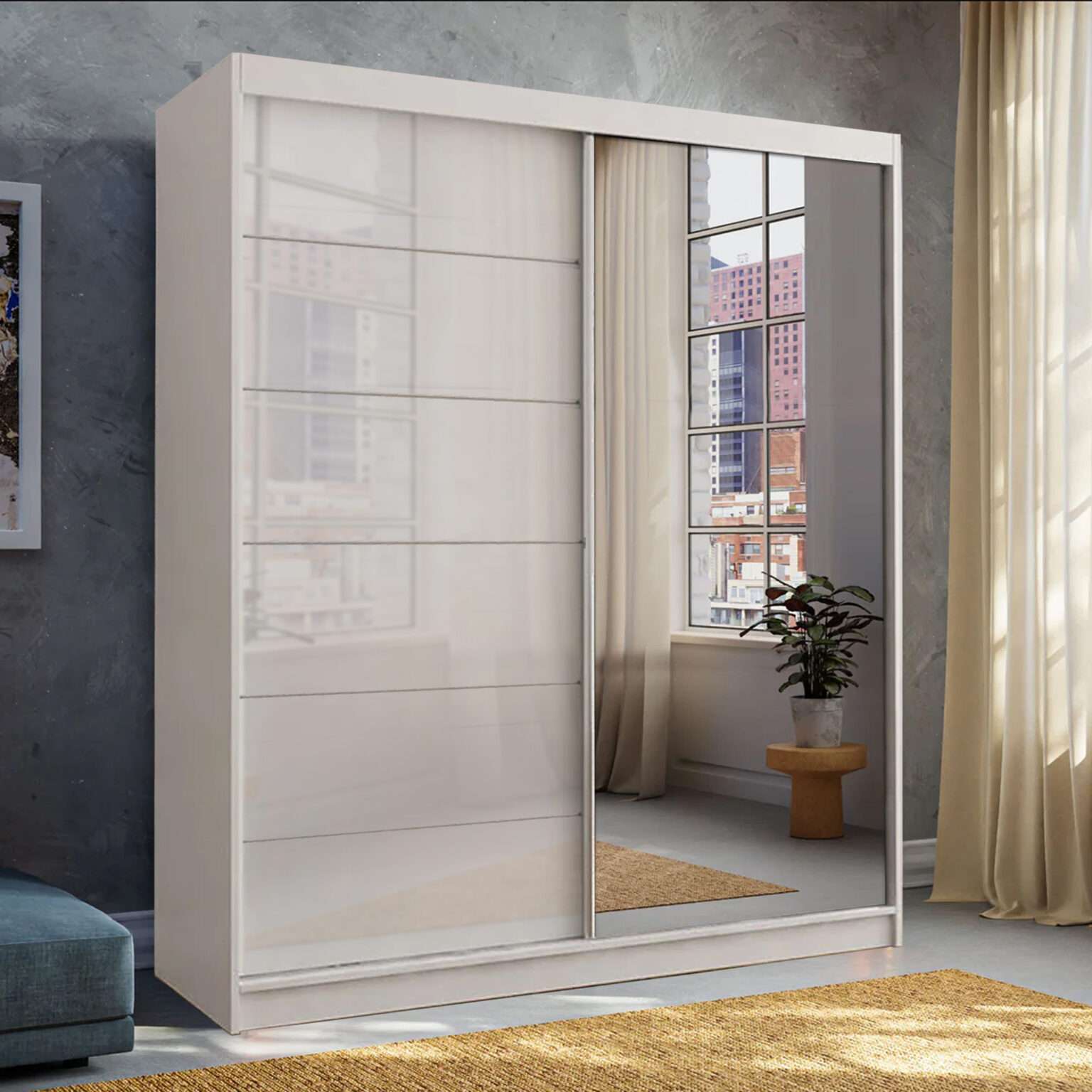 Infinity High Gloss Sliding Wardrobe