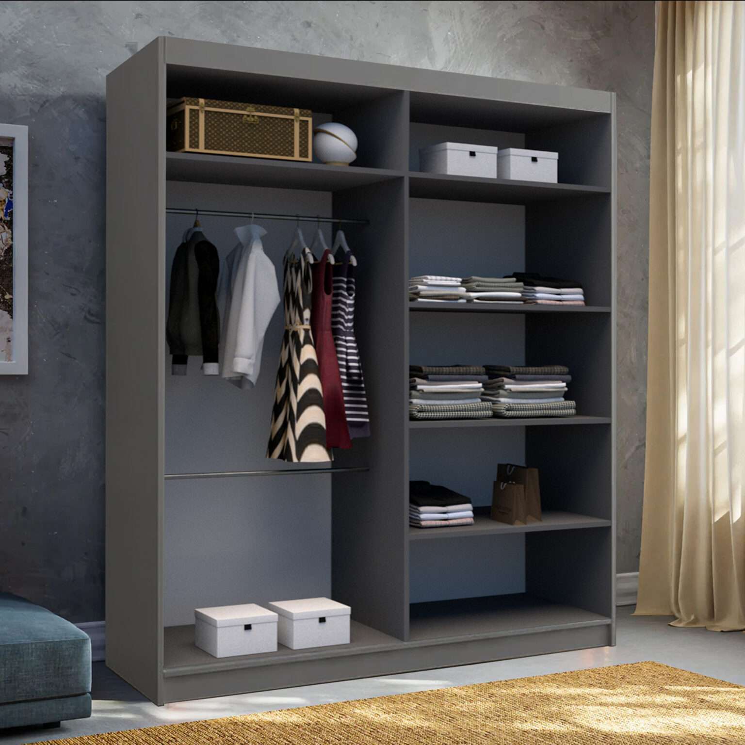 Infinity High Gloss Sliding Wardrobe