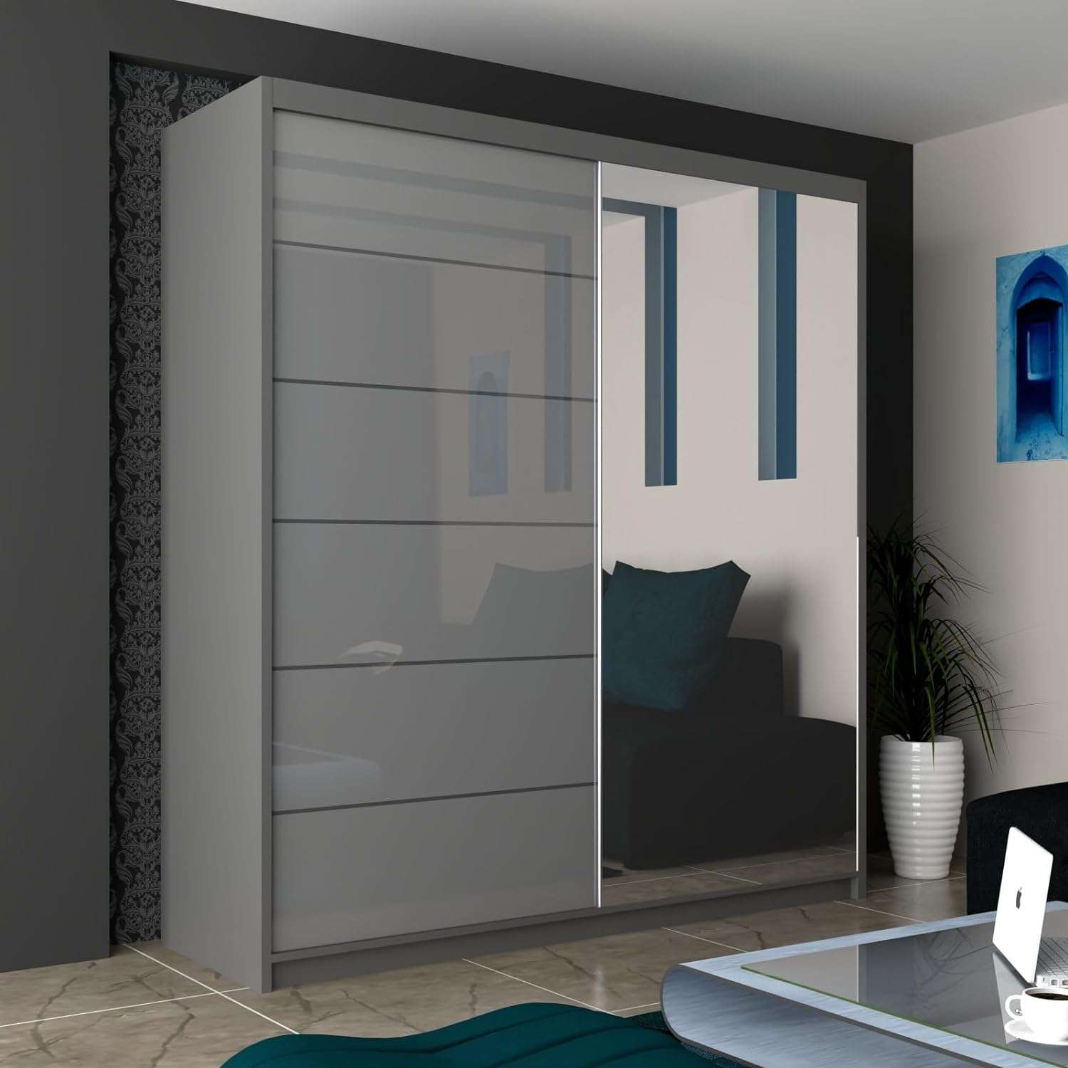 Infinity High Gloss Sliding Wardrobe