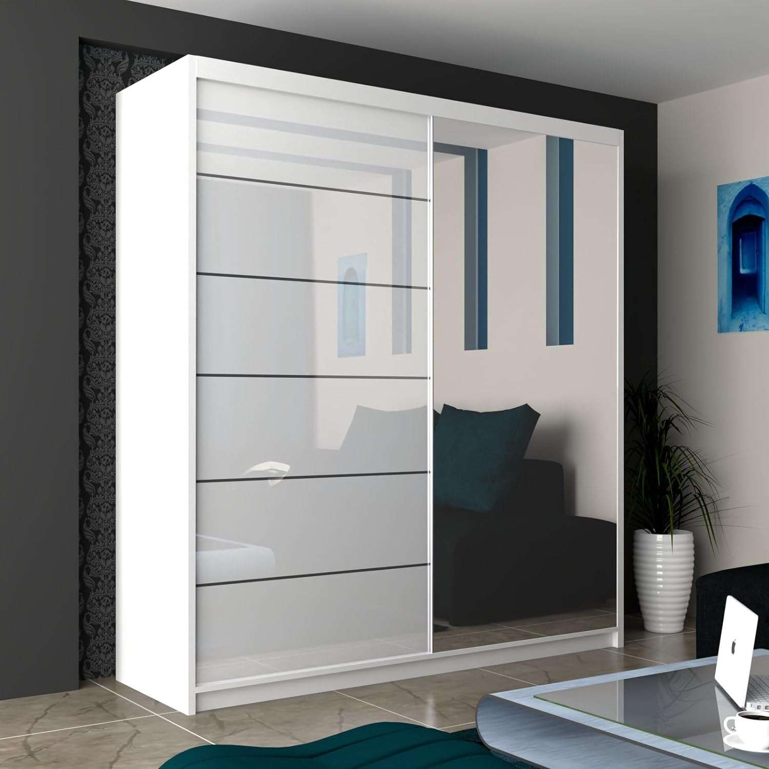 Infinity High Gloss Sliding Wardrobe