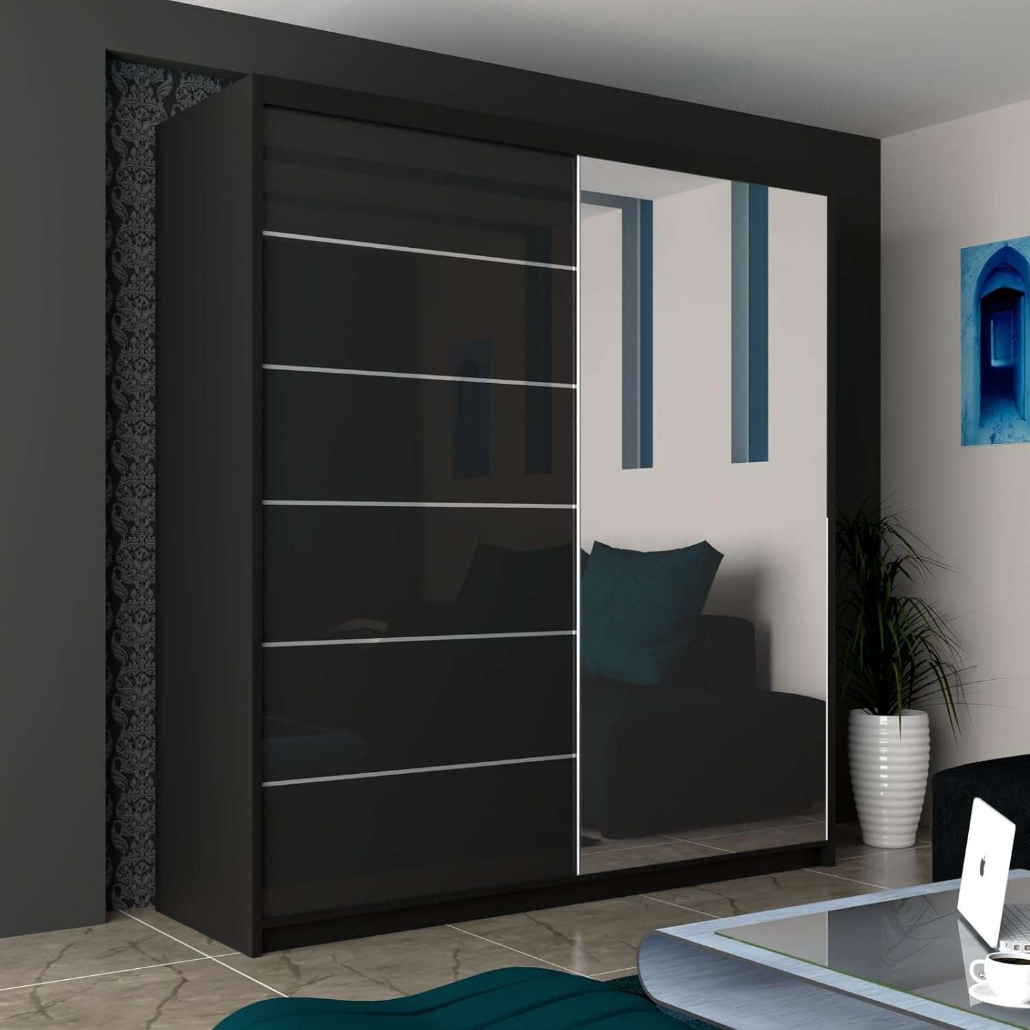 Infinity High Gloss Sliding Wardrobe