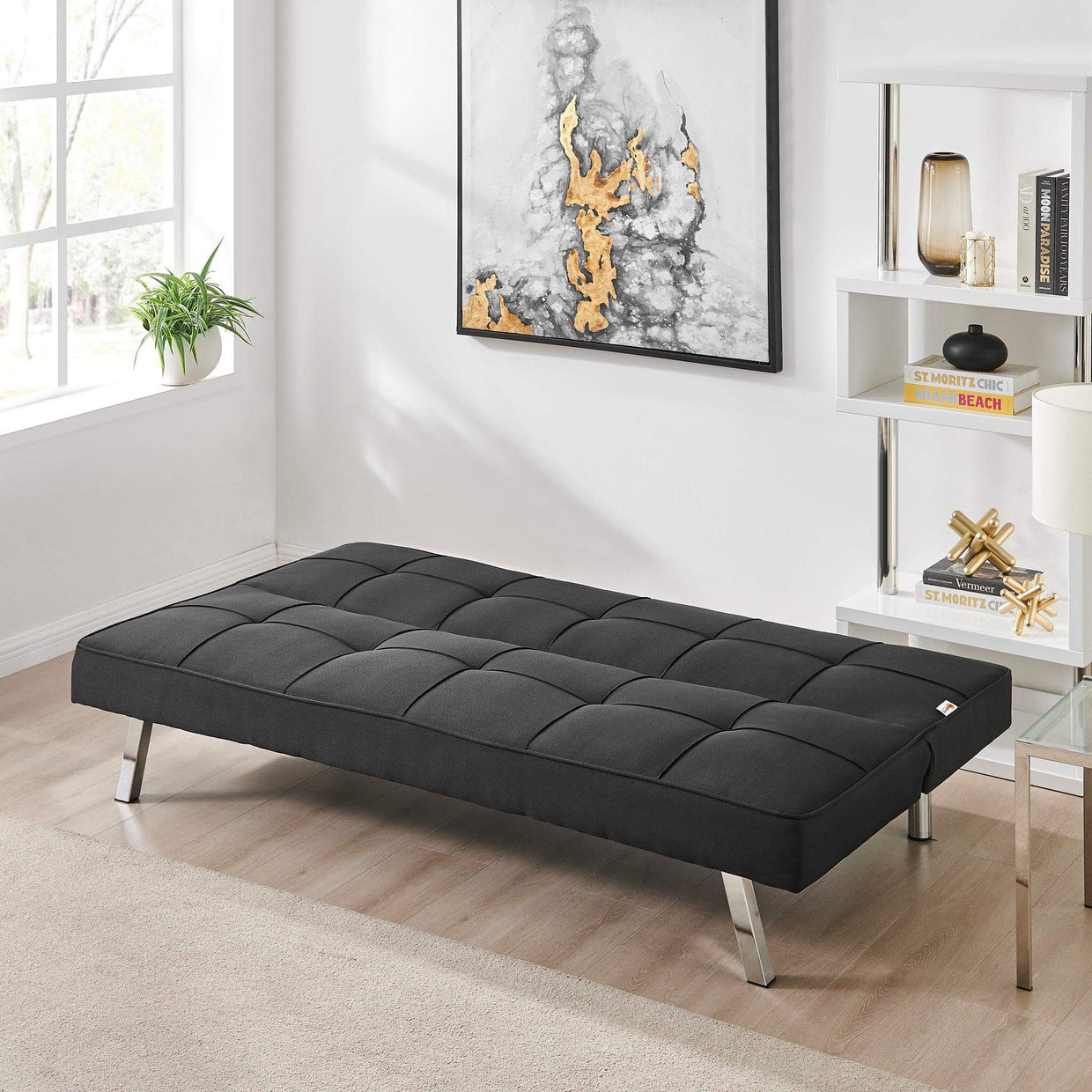 Black Sofa Bed 3 Seater Click Clack - Britney