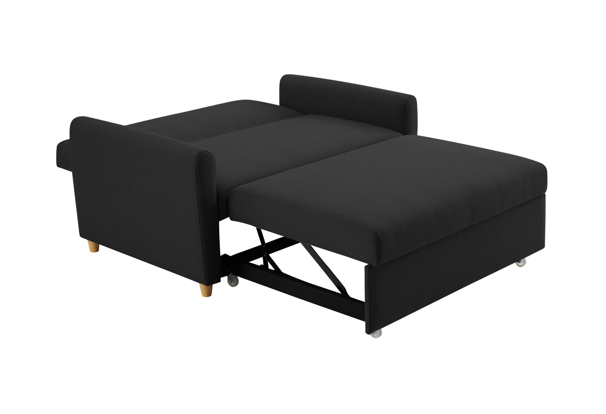 Dahlia Black 2-Seater Pull Out Sofa Bed - Convertible Sleeper Sofa