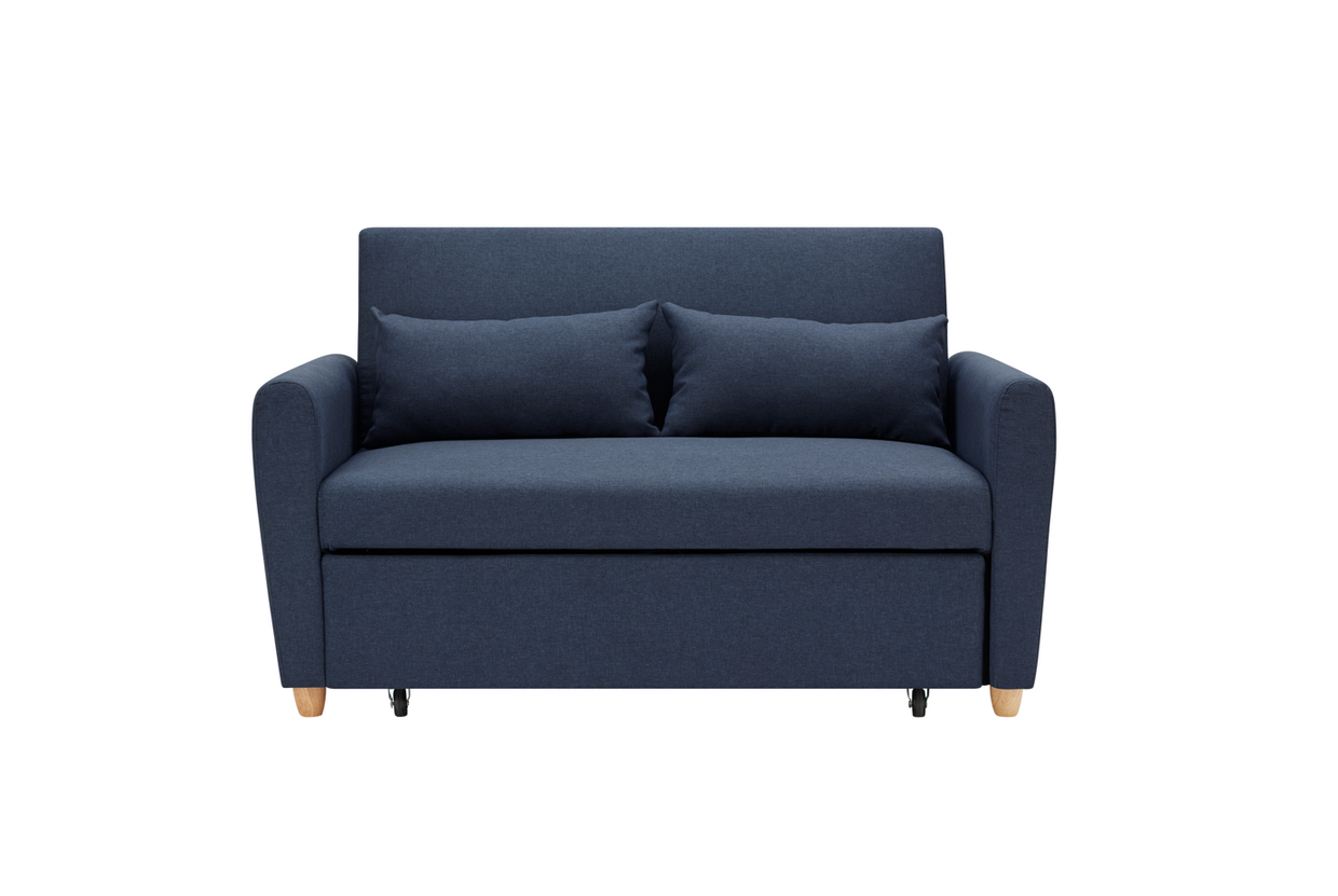 Dahlia Navy Blue 2-Seater Pull Out Sofa Bed - Convertible Sleeper Sofa