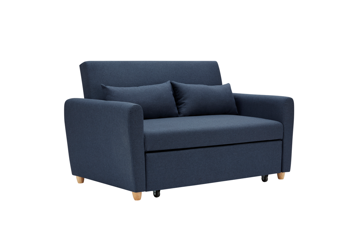 Dahlia Navy Blue 2-Seater Pull Out Sofa Bed - Convertible Sleeper Sofa