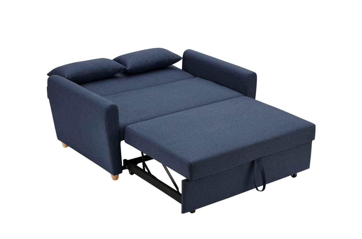 Dahlia Navy Blue 2-Seater Pull Out Sofa Bed - Convertible Sleeper Sofa