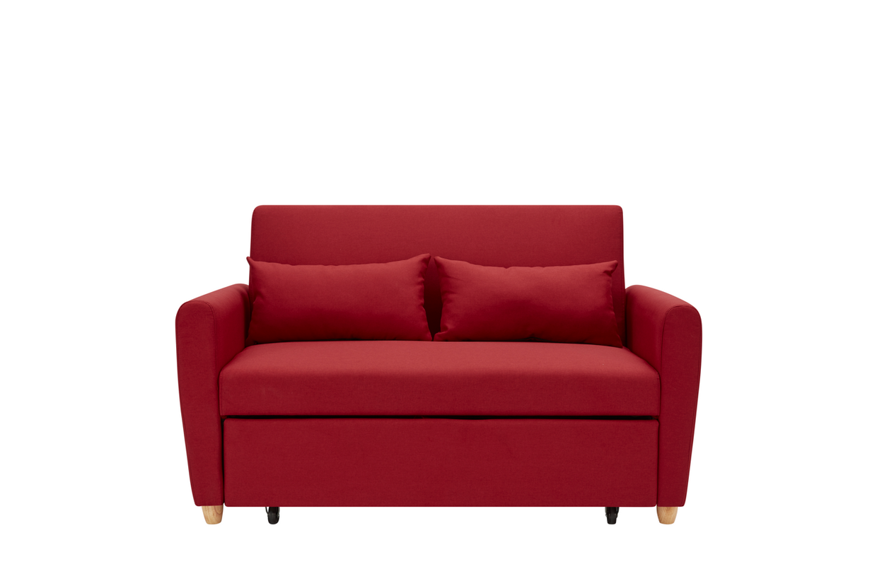 Dahlia Red 2-Seater Pull Out Sofa Bed - Convertible Sleeper Sofa