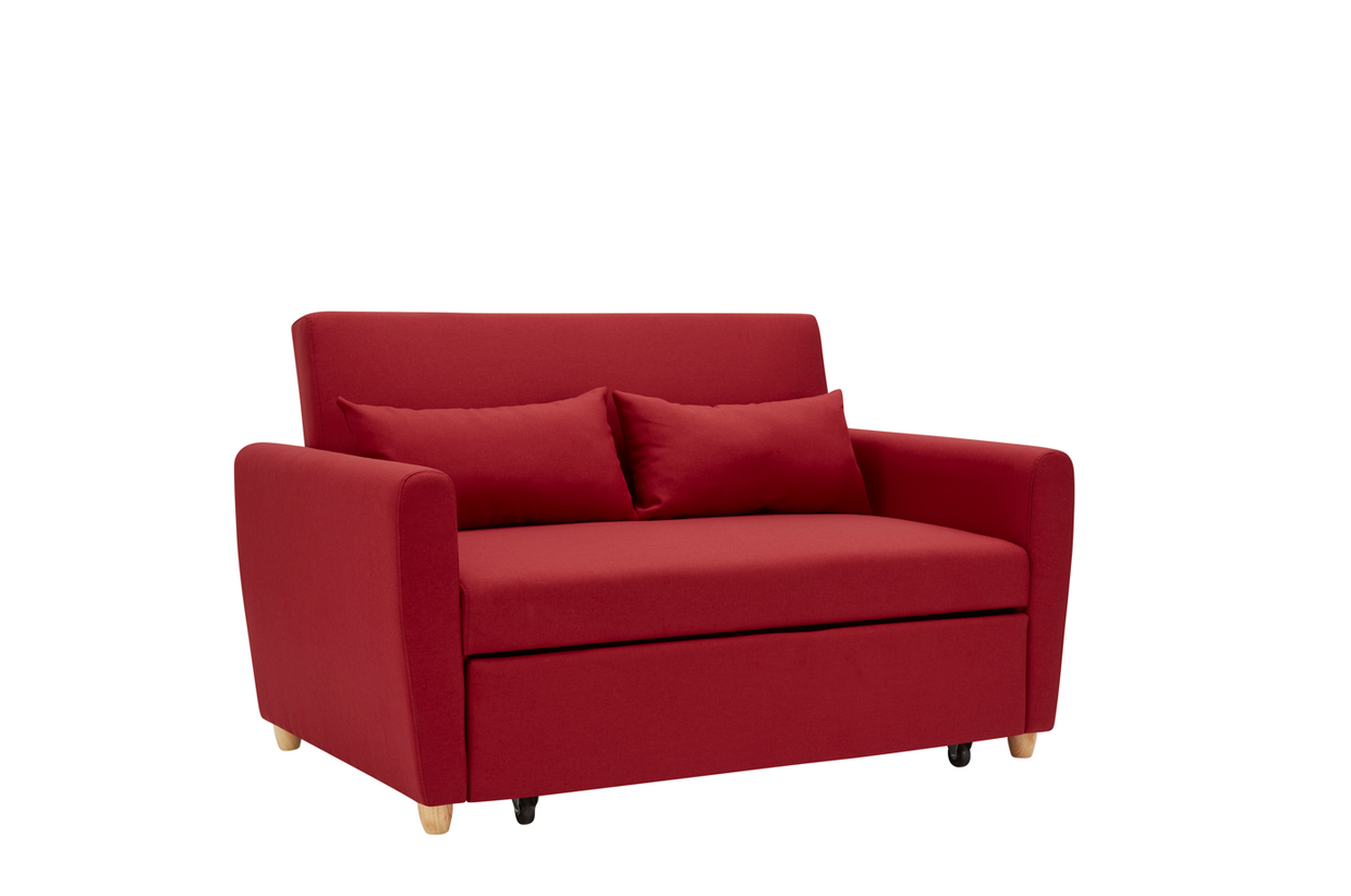 Dahlia Red 2-Seater Pull Out Sofa Bed - Convertible Sleeper Sofa