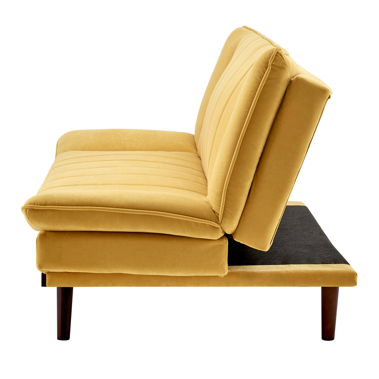 Velvet Sofa Bed 3 Seater Yellow - Mondaine