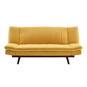 Velvet Sofa Bed 3 Seater Yellow - Mondaine