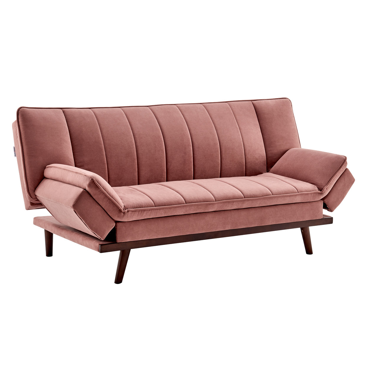 Velvet Sofa Bed 3 Seater Rose Pink - Mondaine