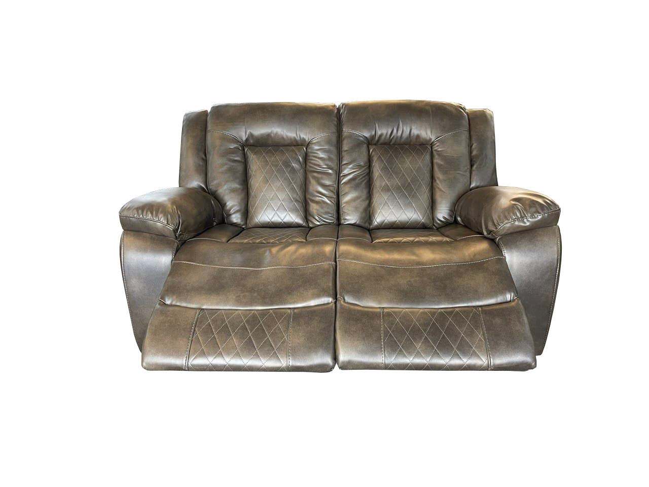 PARIS 3+2 RECLINER LEATHER AIRE SOFA – GREY