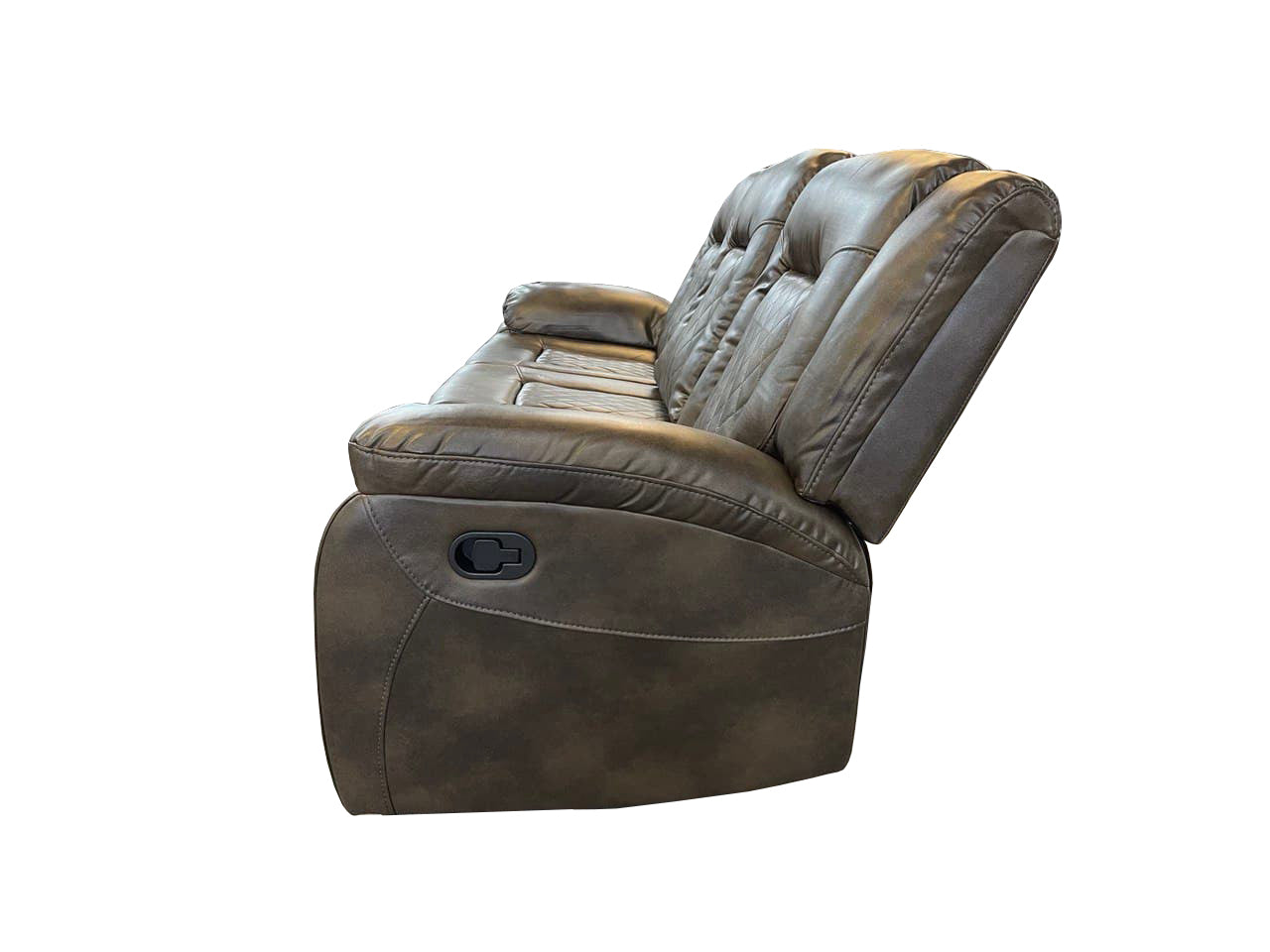 PARIS 3+2 RECLINER LEATHER AIRE SOFA – GREY