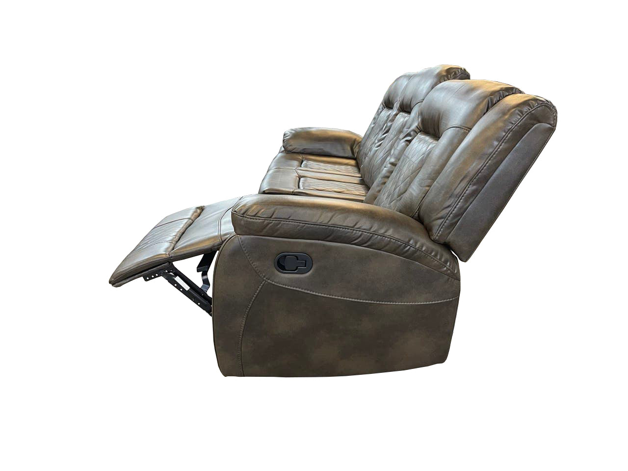 PARIS 3+2 RECLINER LEATHER AIRE SOFA – GREY