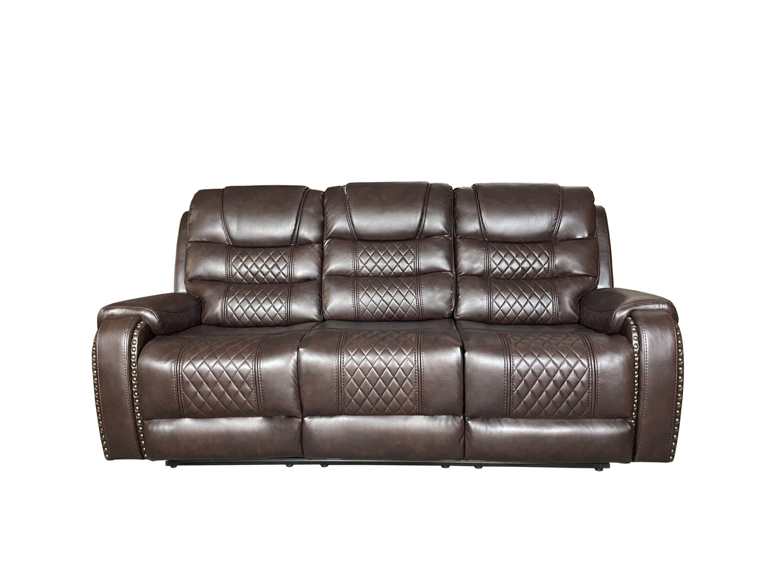 Alaska 3+2 Recliner Leather Aire Sofa Set – Black, Brown, and Grey