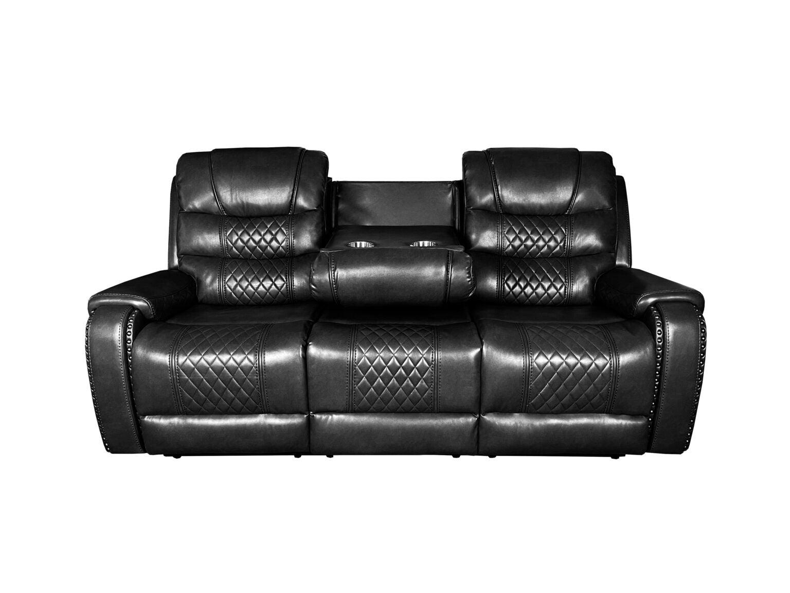 Alaska 3+2 Recliner Leather Aire Sofa Set – Black, Brown, and Grey
